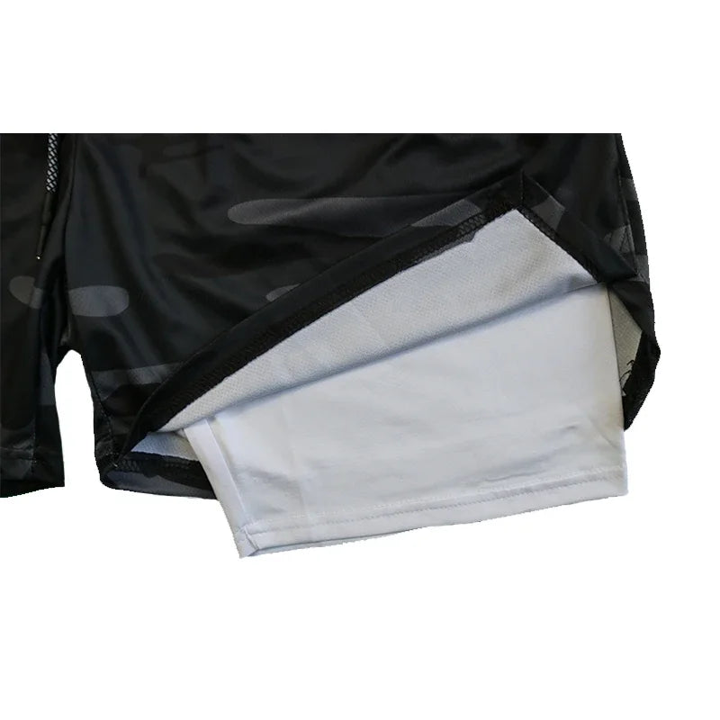 2024Anime Baki 2-in-1 Gym Performance Short Mens Athletic Compression Shorts Quick Dry Stretch Workout Fitness Running Sportwear