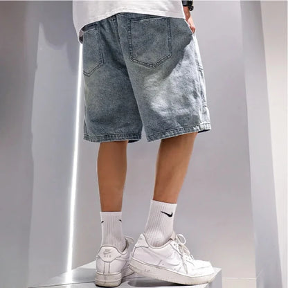 Denim Shorts Loose Casual Cargo Five Quarter Pants