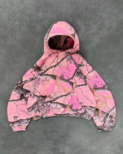 Streetwear New Hoodie Two Piece Set Men and Women Hip Hop Retro Leaf Camouflage Baggy Hoodie Y2k Fashion Punk Rock Sports Pants