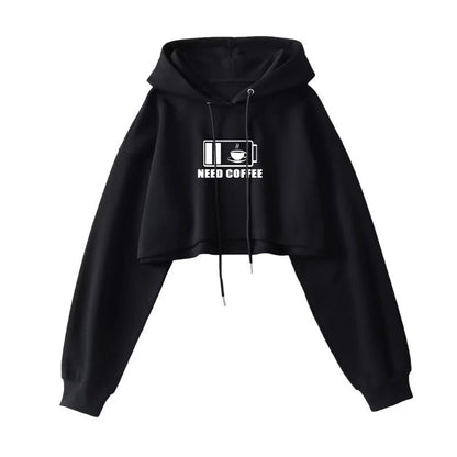 Street Wear Crop Top Hoodie Women