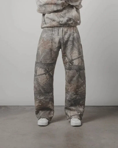 Streetwear New Hoodie Two Piece Set Men and Women Hip Hop Retro Leaf Camouflage Baggy Hoodie Y2k Fashion Punk Rock Sports Pants