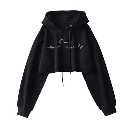 Street Wear Crop Top Hoodie Women