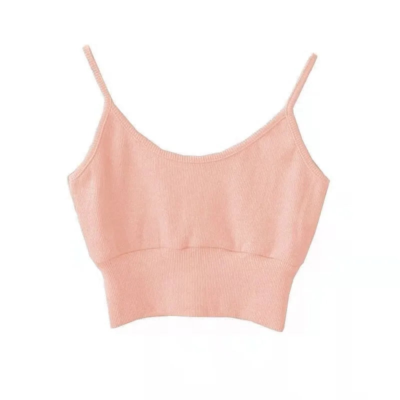 2 Piece Set Crop Sweatshirt and Spaghetti Strap Top